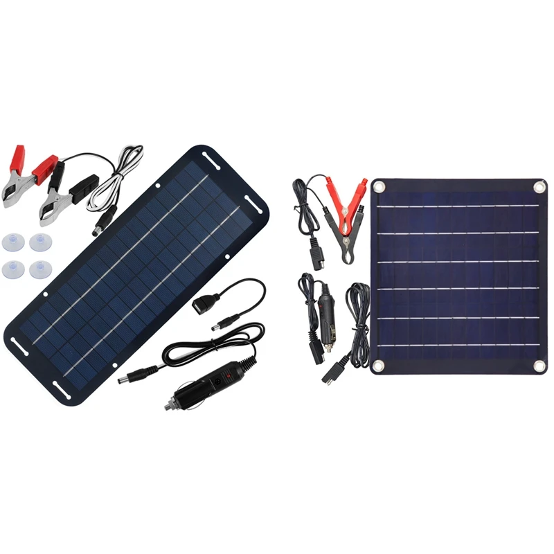 

10W Solar Panel Kit 12V Waterproof Solar Trickle Charger Portable Solar Powered Charger Car Battery Maintainer Spare Parts