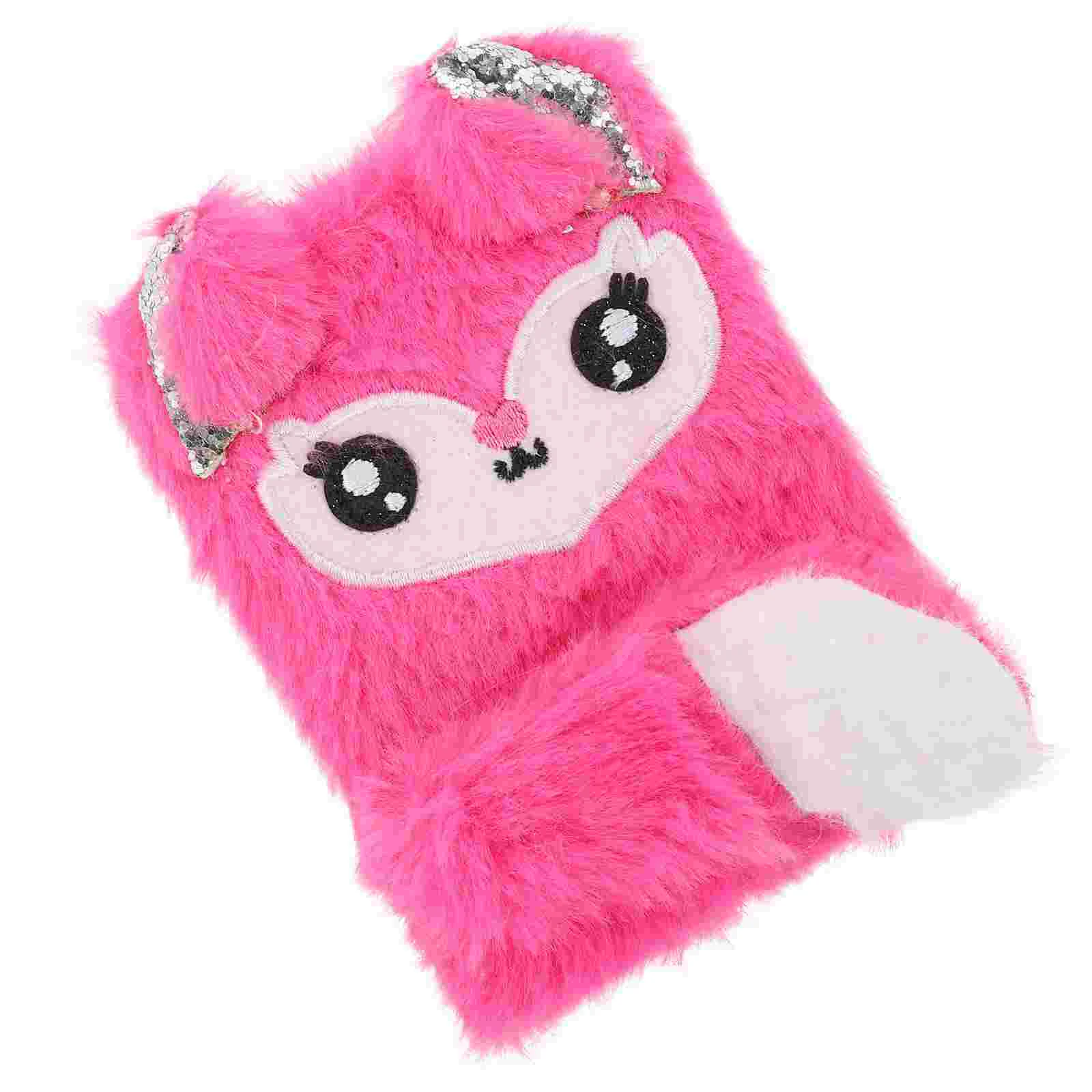 Animale Fluffy Journal Mini Notebook Ragazza Diario multifunzione Bambino Peluche Segreto