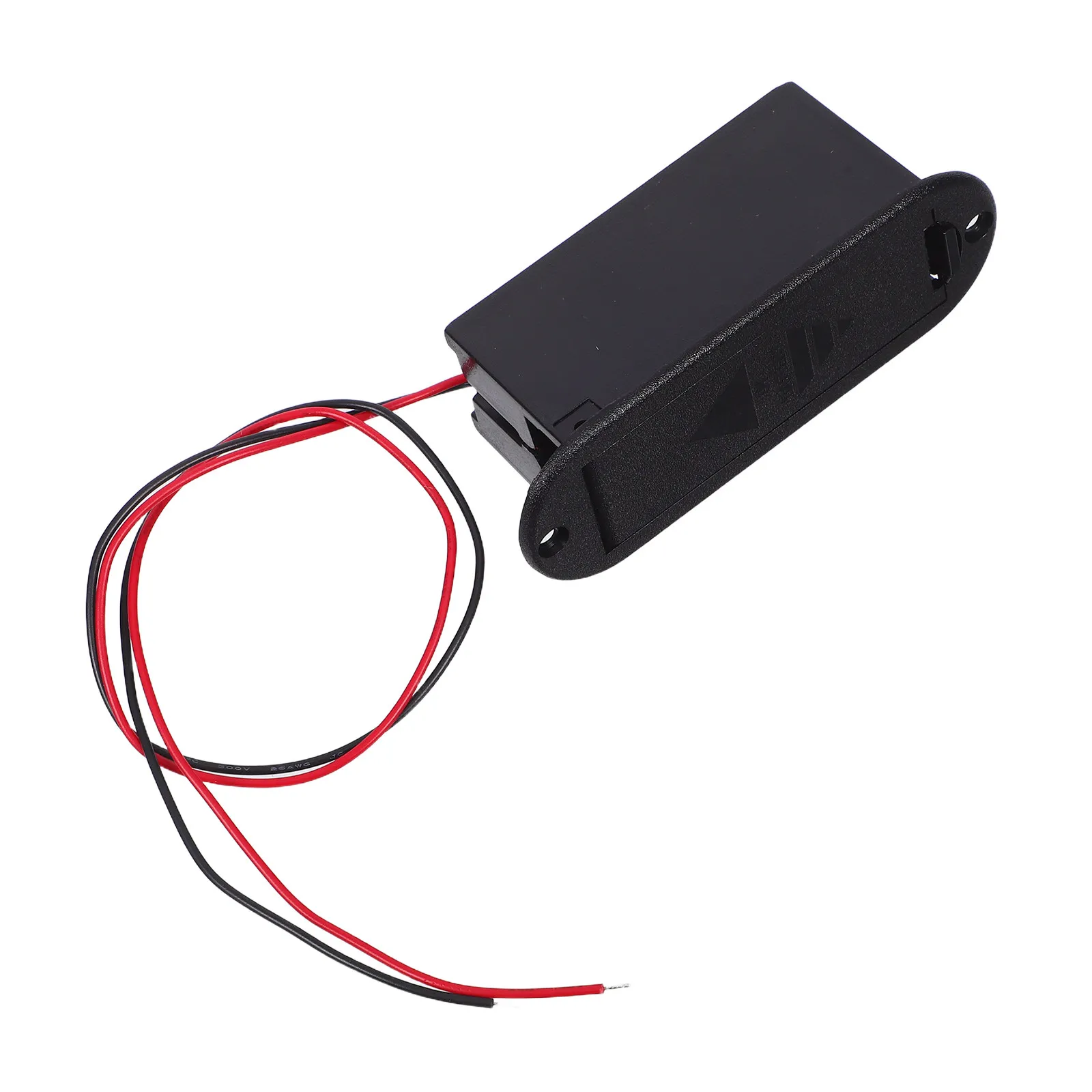 Professional Black 9V Battery Box for Active Guitar Bass Pickup with Integrated Connect Cable Long Service Life Plastic Battery