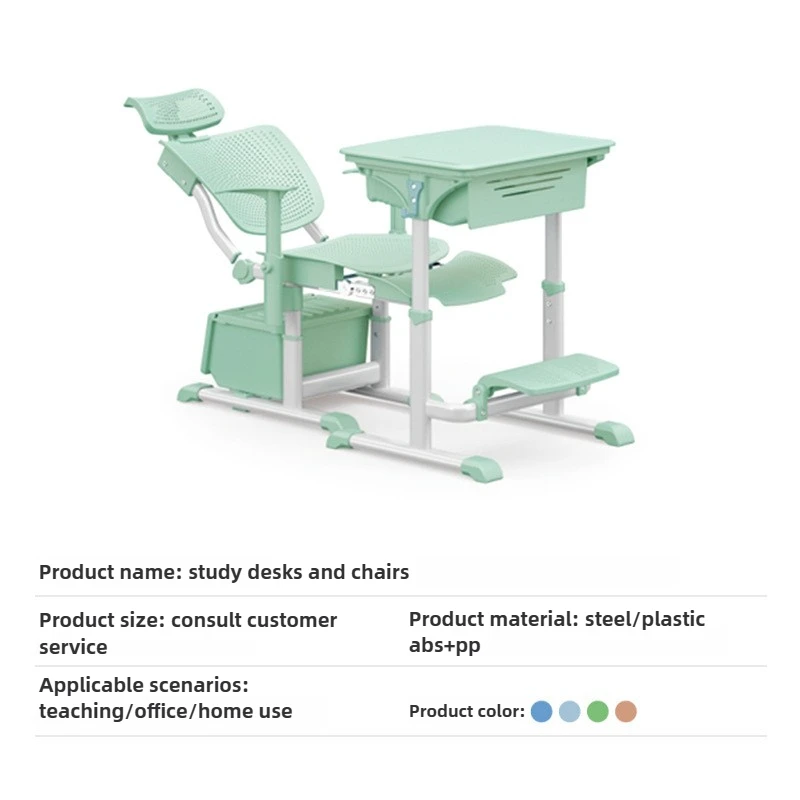 Small and Medium School Students Desks and Chairs, Lunch Break Adjustable Lifting Learning Desks and Chairs, Reclining Foldable