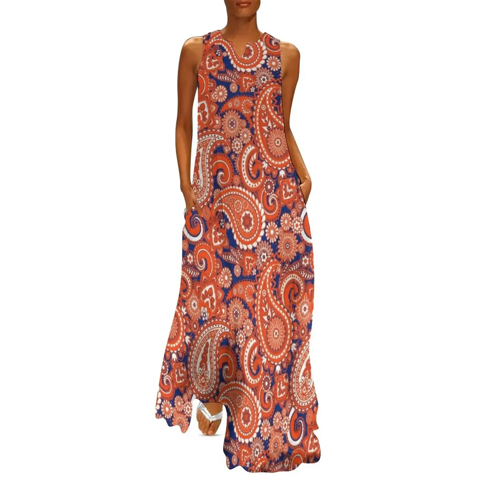 

Paisley Game Day Dress Florida White Marble 2 Long Dress Dresses womens dress women clothes