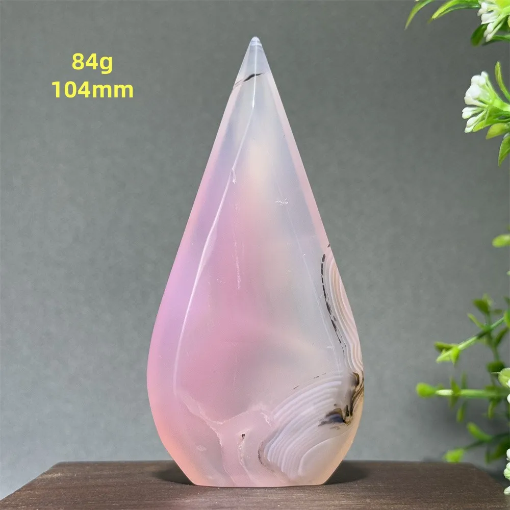 Natural Rare Pink Agate Free Form Torch Beautiful Crystal Reiki Meditation Treatment Witchcraft Energy Massage Home Decoration
