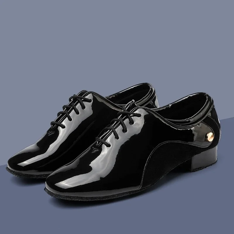Men Latin Dance Shoes Anti Slip Square Social Ballroom Dancing Shoes Boy Practice Shoes Tango Genuine Leather Sneakers view 2