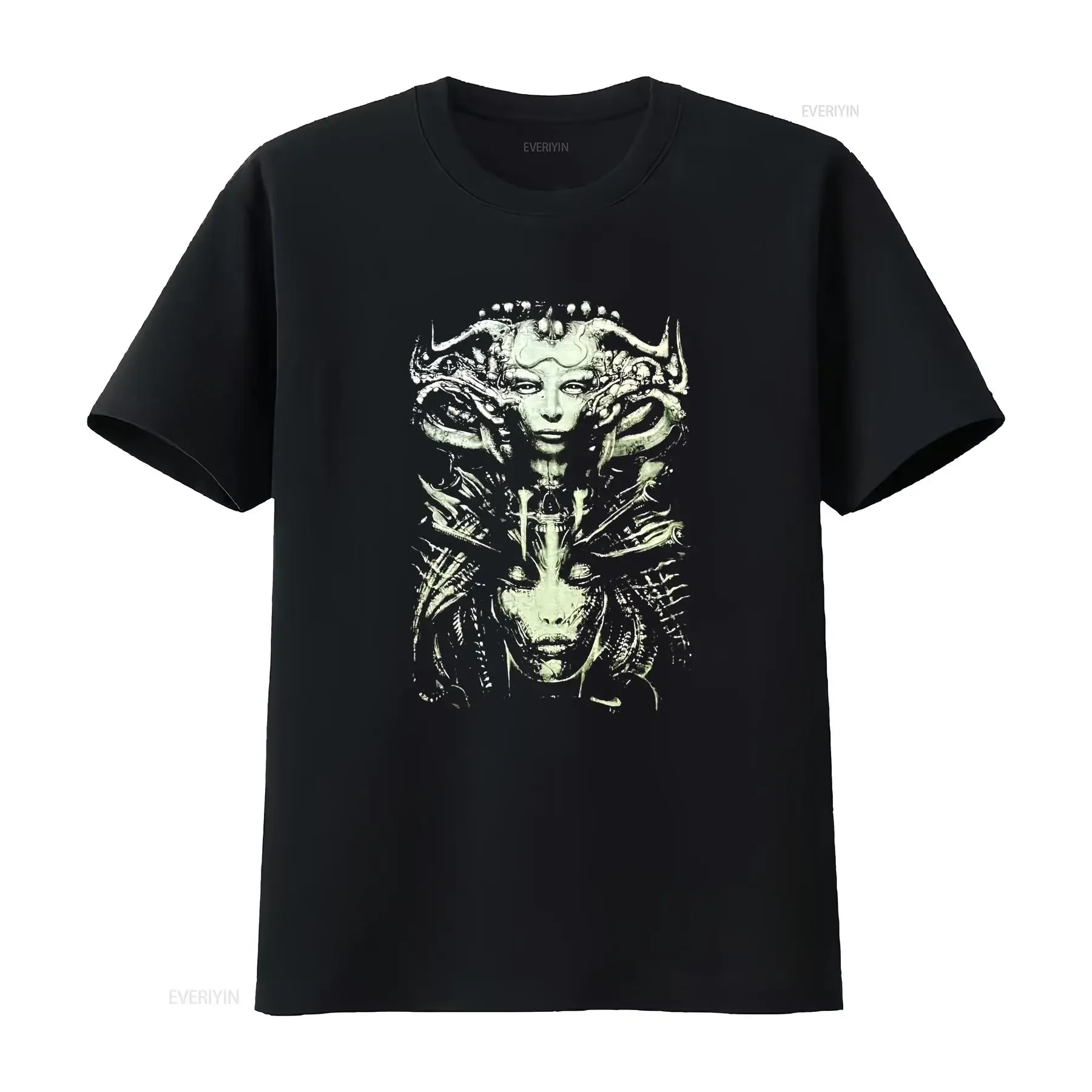 BIOMECHANICAL GIGER UNISEX T Shirt long or short sleeves vintage Washed fashion Stylish Soft designer clothes homme streetwear