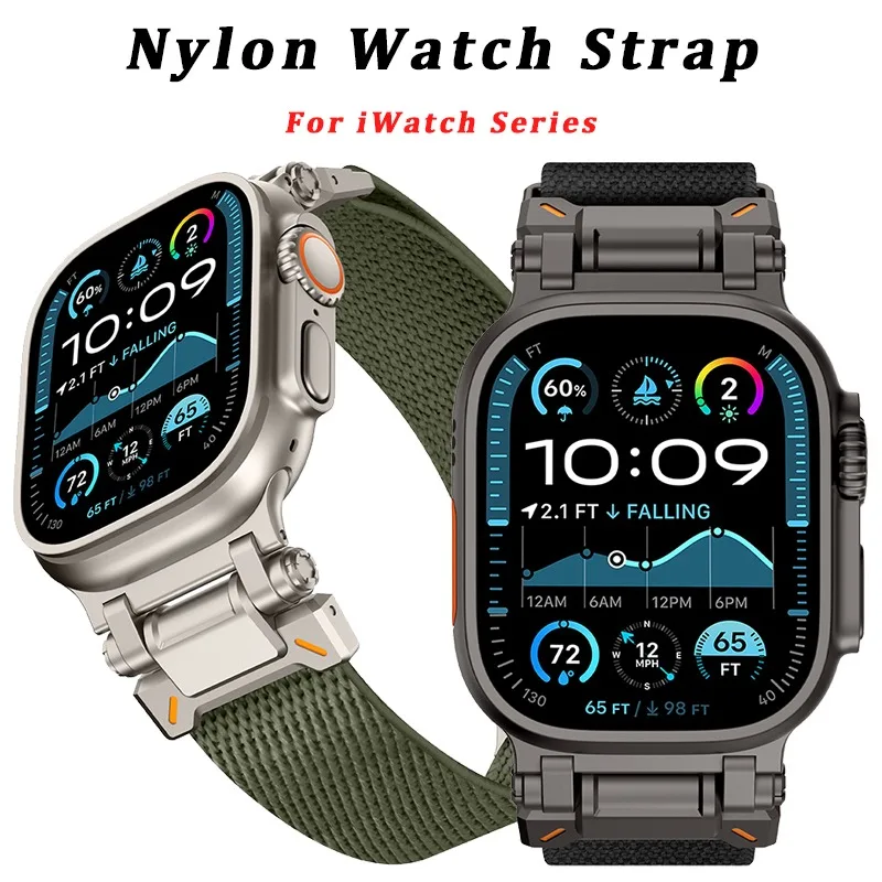 

Nylon Strap for Apple Watch Ultra 2 Band 49mm 10 9 8 7 45mm 41mm 44mm 46mm 42mm Braided Elastic Bracelet for IWatch Series 6 SE