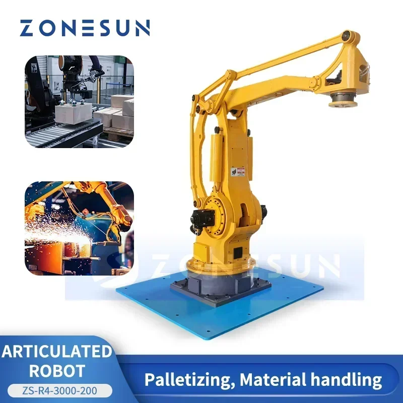 ZONESUN 4 Axis Palletizer Industrial Articulated Robot Material Handling Robotic Arm Automation Production Integrated Line