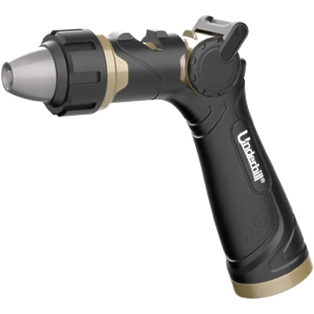 

Underhill Prospray Gold Series Садовый водяной шланг Насадка-распылитель, резьбовой вход 3/4 дюйма, сверхпрочный металл, регулируемый, T