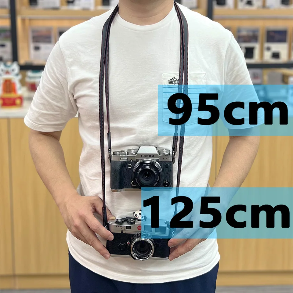 Universal Genuine 95cm 125cm Retro Camera Leather Shoulder Neck