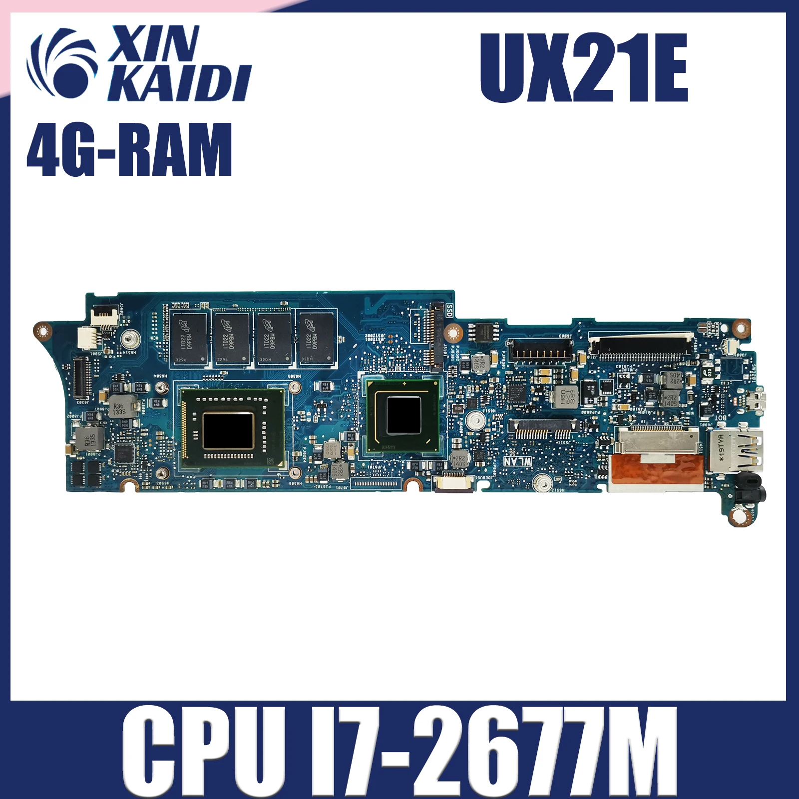 UX21E Mainboard For ASUS Zenbook UX21E Laptop Motherboard With CPU I3-2367M 2G-RAM Notebook MAIN BOARD 100% Test OK