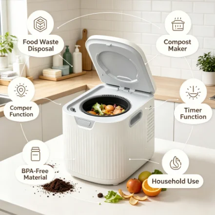 Ce Certificate Food Waste Disposer Smart Waste Kitchen Composter Automatic Kitchen Waste Composting Machine Food Composteur