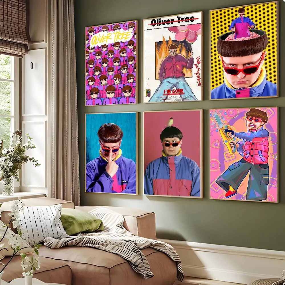 Pegatinas de papel impermeables con pósteres de películas clásicas de Singer Oliver Tree Nickell, decoración artística para cafetería y bar, pegatinas de pared