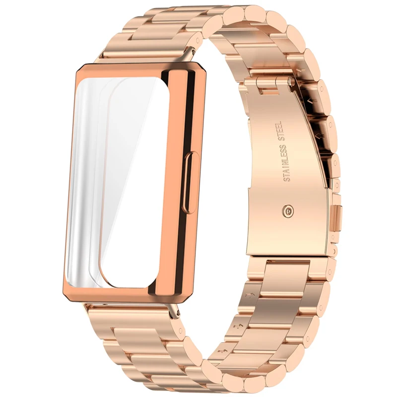 Edelstahlarmband + TPU-Schutzhülle für Huawei Band 11 Armband mit Hülle für Huawei Band 11Pro Metall Correa Zubehör