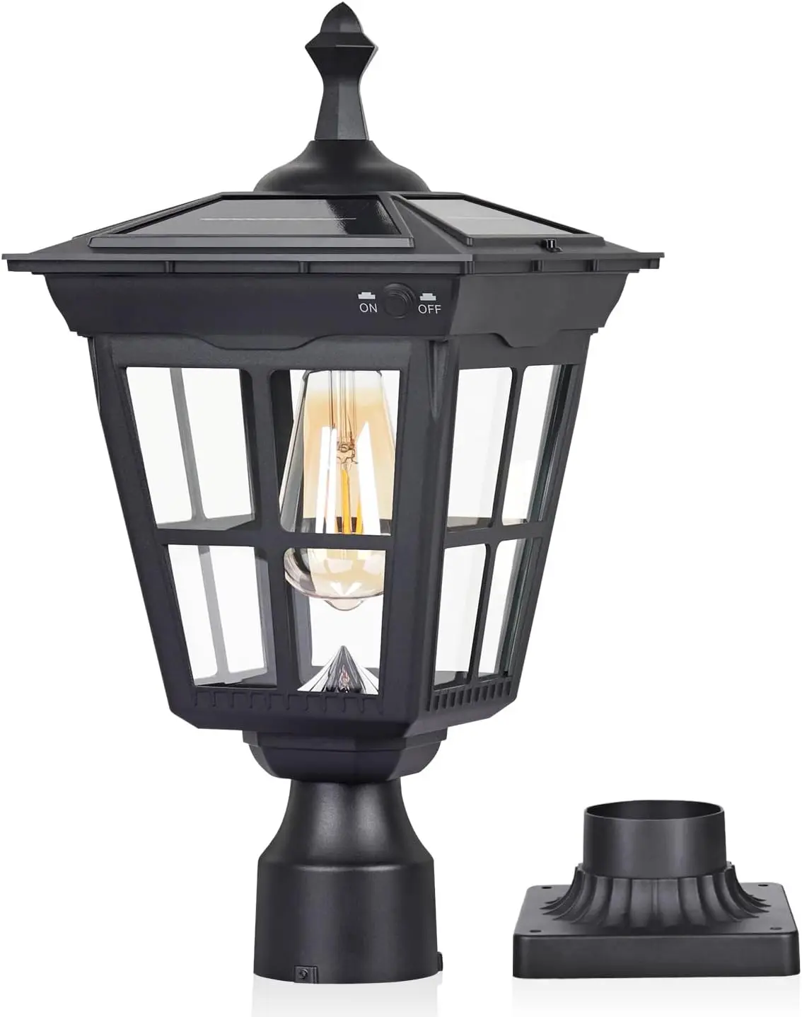 

Водонепроницаемый солнечный светильник на столб с датчиком от заката до рассвета для сада, двора и подъездной дороги - светодиодный столбчатый светильник из литого алюминия