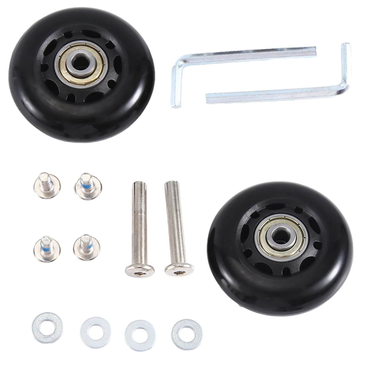 ABQR 60x18 мм, набор из 2 сменных колес для чемодана, поворотные колеса из искусственной кожи, комплекты для ремонта подшипников из углеродистой стали