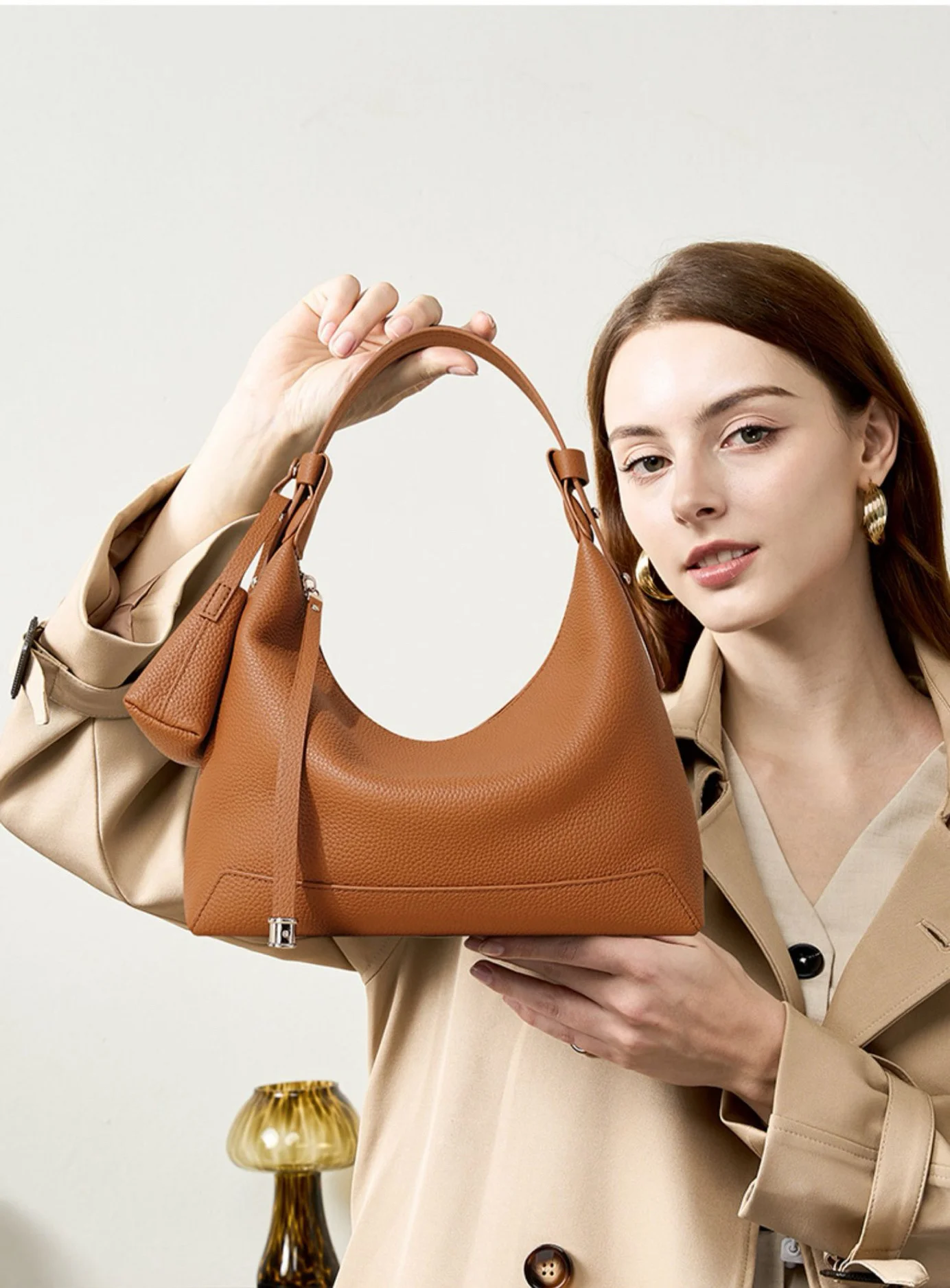 Women's Genuine Leather Fashion Handbag Luxury Designer Ladeis Shoulder Crossbody Purse Bags Female Cowhide Underarm Tote Bag