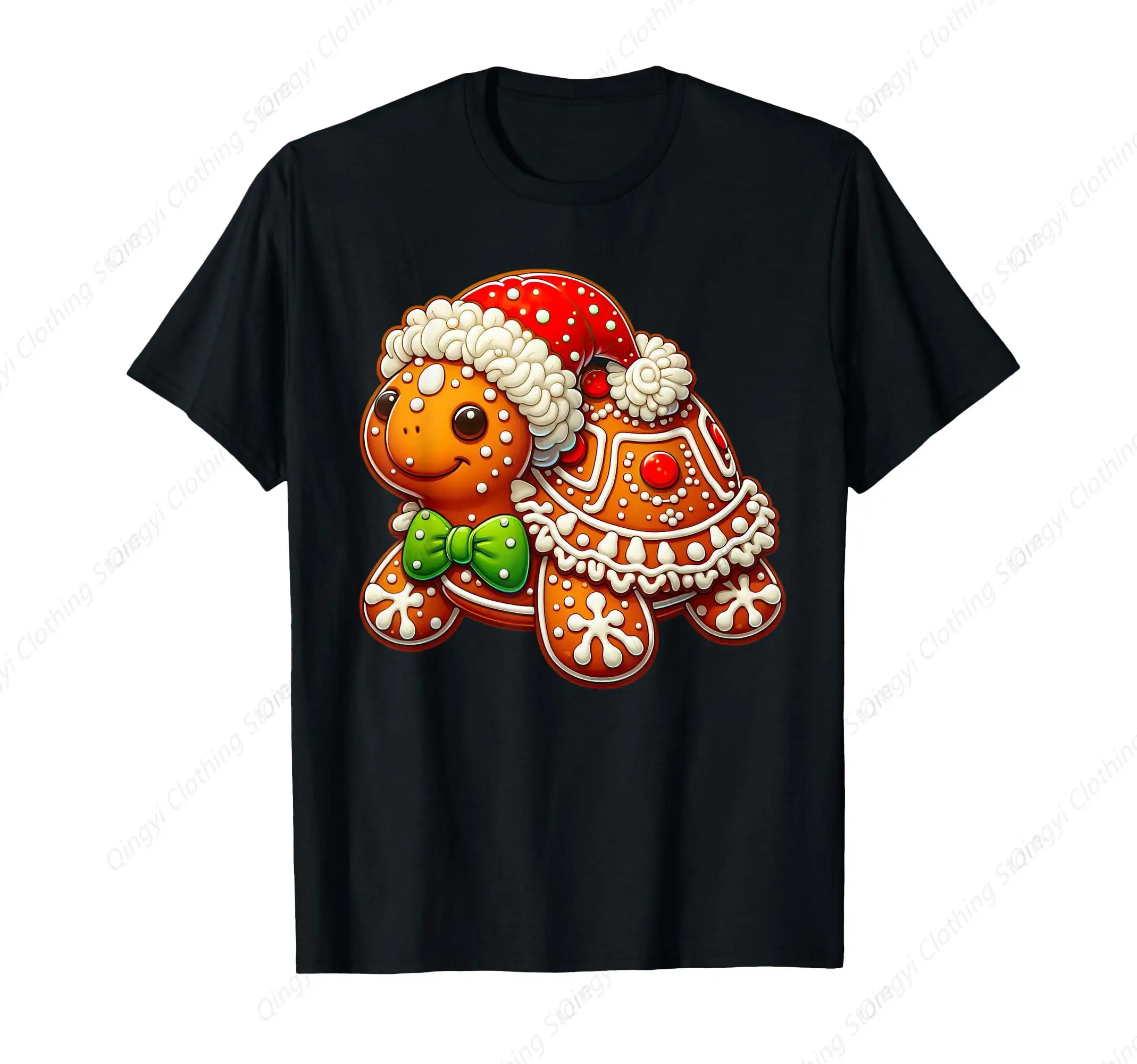 

Funny Gingerbread Man Turtle Christmas Womens Mens T-Shirt
