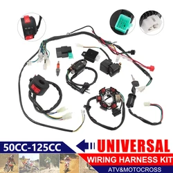 Full Complete Electrics Wiring Harness CDI STATOR Kit For Motorcycle ATV Quad Pit Bike Buggy Go Kart 50cc 70cc 90cc 110cc 125cc