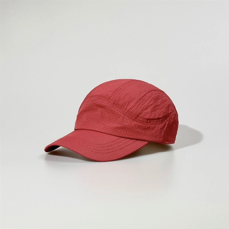 Individuell bedruckte, bestickte, schnell trocknende, dünne karierte Baseballkappe für Sommer und Herbst, Unisex, Outdoor-Lauf-Sonnenschutz-Sportmütze – Detail 4