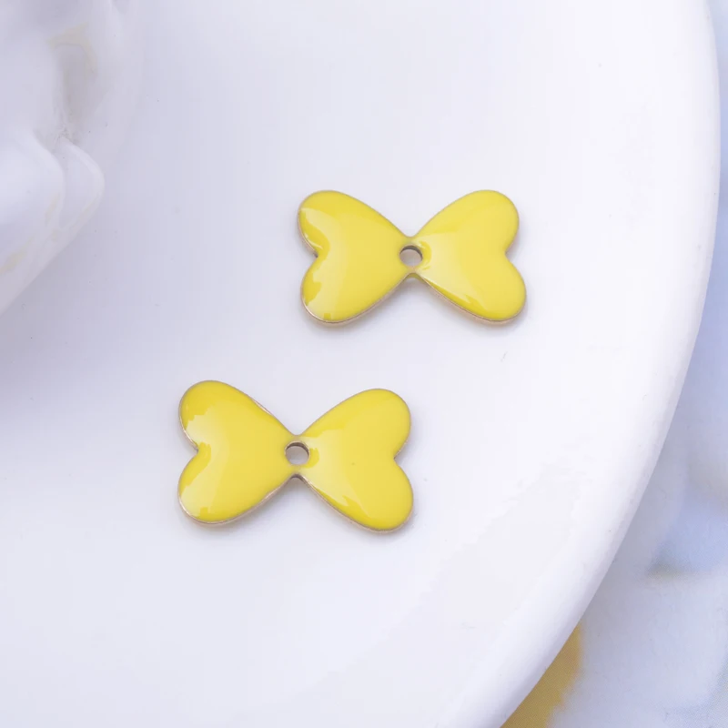 30 Stück Kupfer-Charms mit beidseitiger Emaille, rote Korallen-Anhänger, Verbinder für DIY-Schmuck- und Ohrringherstellung – Detail 10