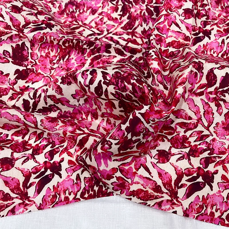 Natural Pure Cotton Poplin Fabric Summer Soft Polyester Satin Brand Fashion Design Cloth for Dress Shirt Diy Sewing Material