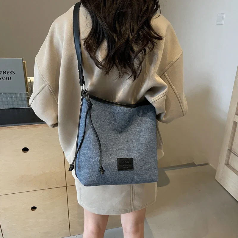 Sac à Bandoulière en Denim pour Femme, Design de Marque de Haute Qualité, Décontracté, Polyvalent, E27, Patchwork