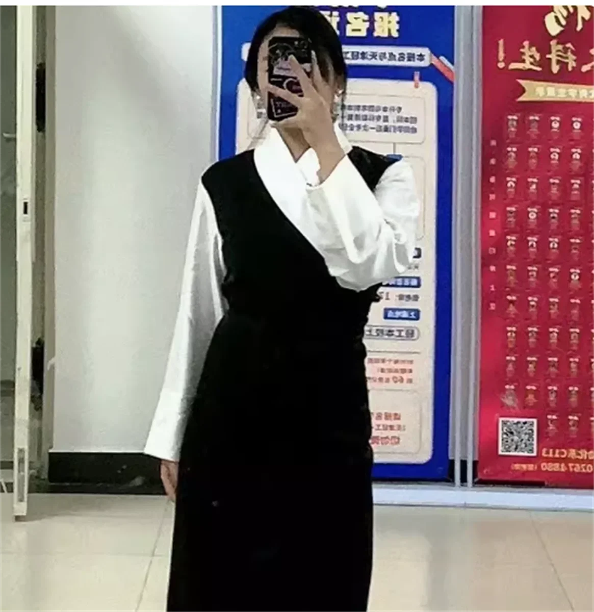 Xizang national style new Chinese style black Tibetan style dress