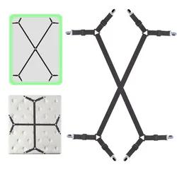 Bed Sheet Holder Adjustable Elastic 8 Clips Fasteners Cover Blankets Grippers Fixing Non-Slip Strap Fixed Holder Mattress Clip