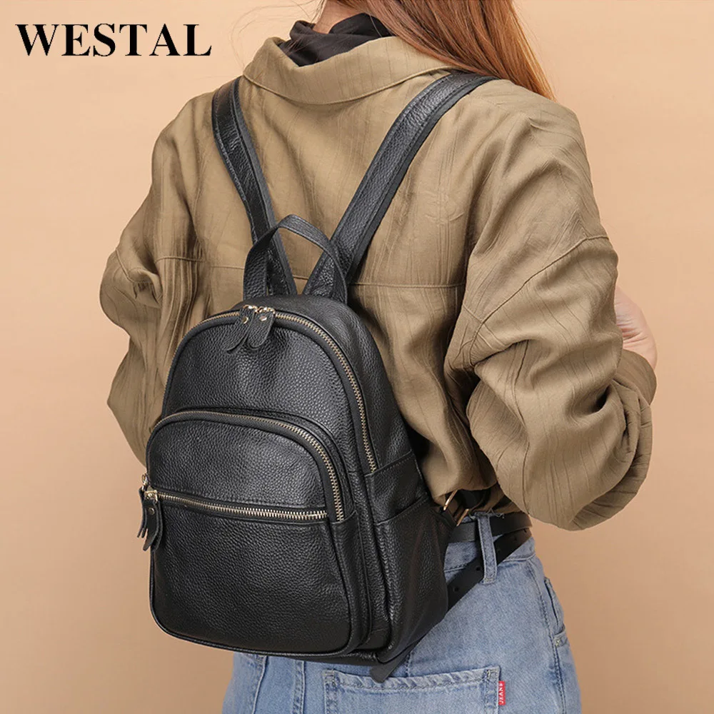 

Leather Women's Backpack Premium Feeling First Layer Cowhide Soft Leather Pure Leather Versatile Backpack