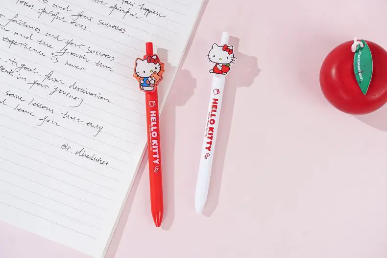 (2 Stück/Set) Sanrio Gelstift Hello Kitty Stifte mit schwarzer Tinte, Schul- und Bürobedarf, Schreibwaren, Geschenke – Detail 2