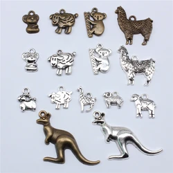 20pcs Australia Series Charms Koala Bear Kangaroo Alpaca Sheep Charms For Bracelet Making Keychain Making Necklace Making