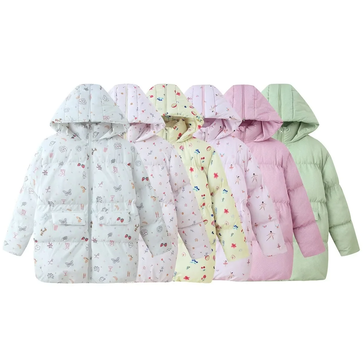 

2025 Winter New Women's Casual Fashion Simple Versatile Design Hooded Long-Sleeved Printed Cotton Jacket