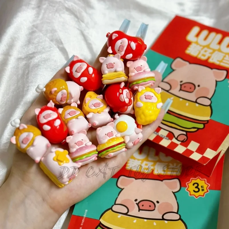 Nette Lulu Überraschung Box Piggy Bento Serie Blind Box Nette Lulu Schwein Mystery Box Korn Zimmer Ornament Sammlung Modell Spielzeug Geschenk