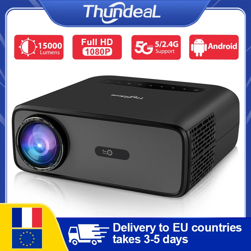 

ThundeaL Full HD 2K 4K 1920 x 1080P TD97 Pro LED Smart Android WiFi LED Video Home Theater Cinema Portable Projector Smartphone