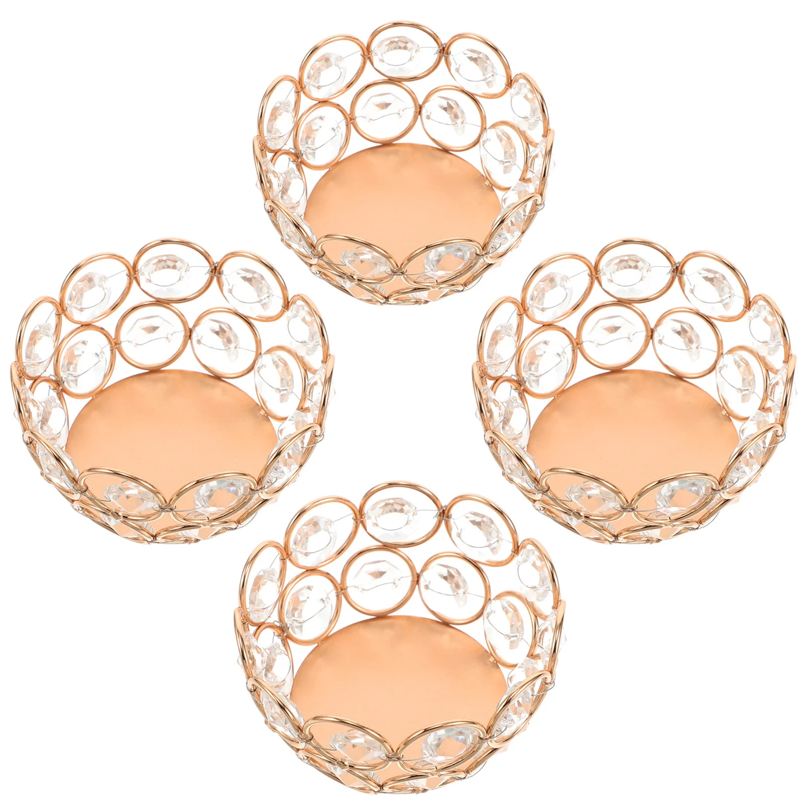 4 قطعة حامل شمعدان كريستالي عاكس الجمال الزفاف الجدول محور ديكور المنزل قطعة حامل الزفاف #5