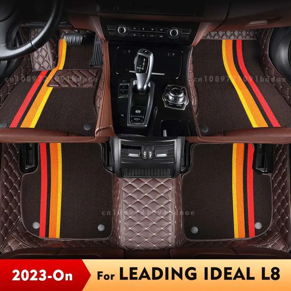 

For LEADING IDEAL L8 2023 Double Layer Car Floor Mats Custom Auto Foot Pads Carpet Cover Interior Accessories