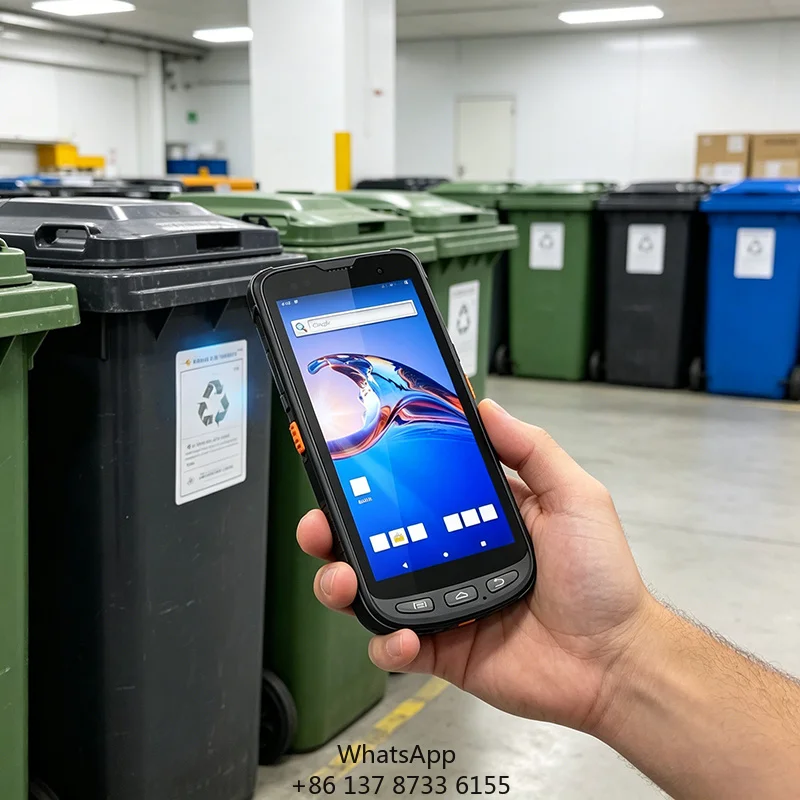 Rugged 134.2kHz RFID Waste Bin RFID Reader PDA Barcode Scanner Zebra SE4710 Engine Mobile Terminal For City Waste Management