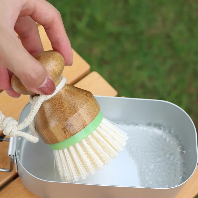 Outdoor Short Handle Pot Washing Brush, Multifunctional Portable Dishwashing Brush, Home Kitchen Creative Cleaning Brush