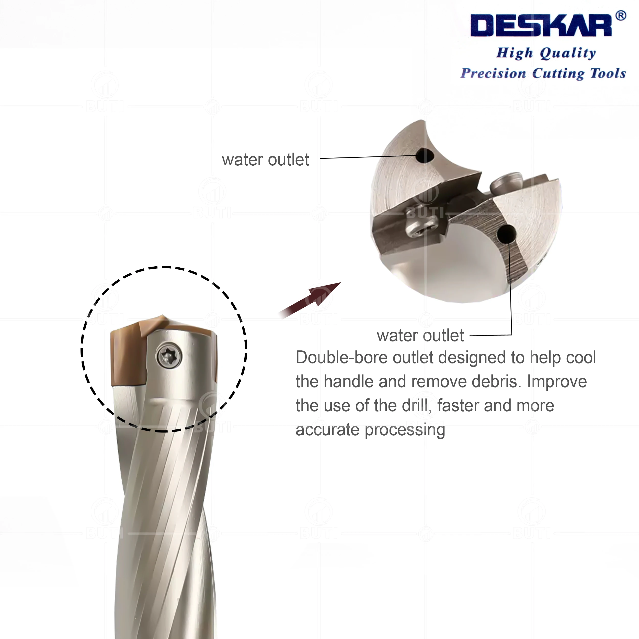 

DESKAR 100% оригинальный держатель для сверления JCD JCD C20-100-3D Корончатая дрель 3D 5D 8D Сменная сверло с расширенным внутренним охлаждением и глубокими отверстиями