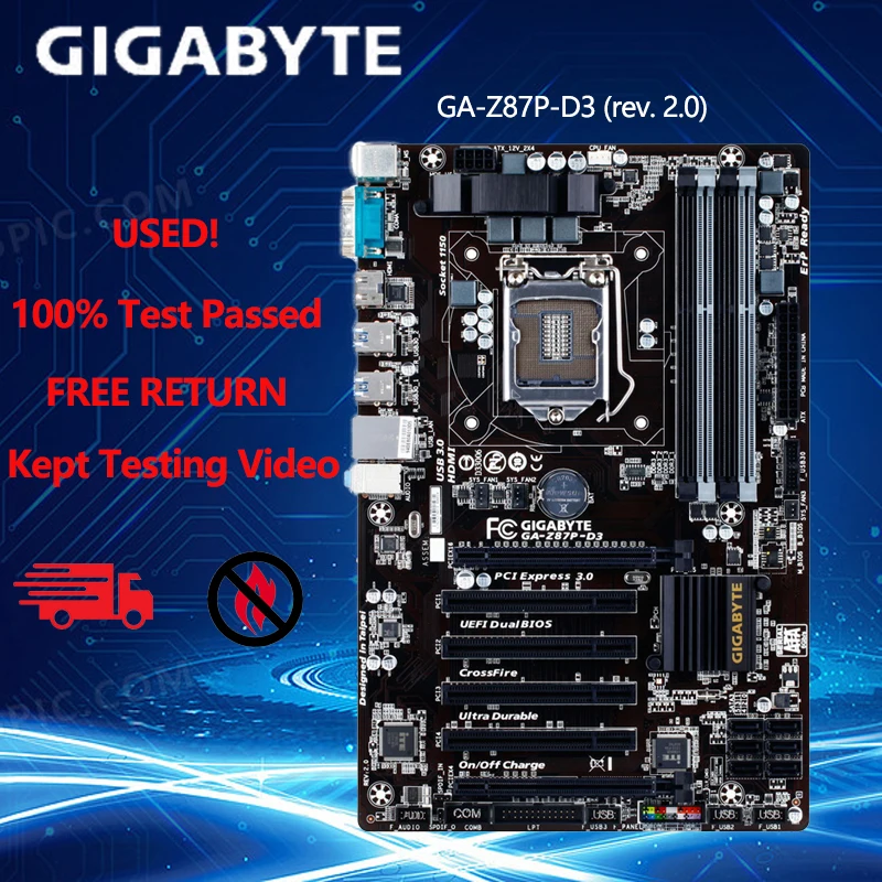 Z87 인텔 LGA 1150 ATX 마더보드용 기가바이트 GA-Z87P-D3, DDR3 TARJETA MAD 32GB 