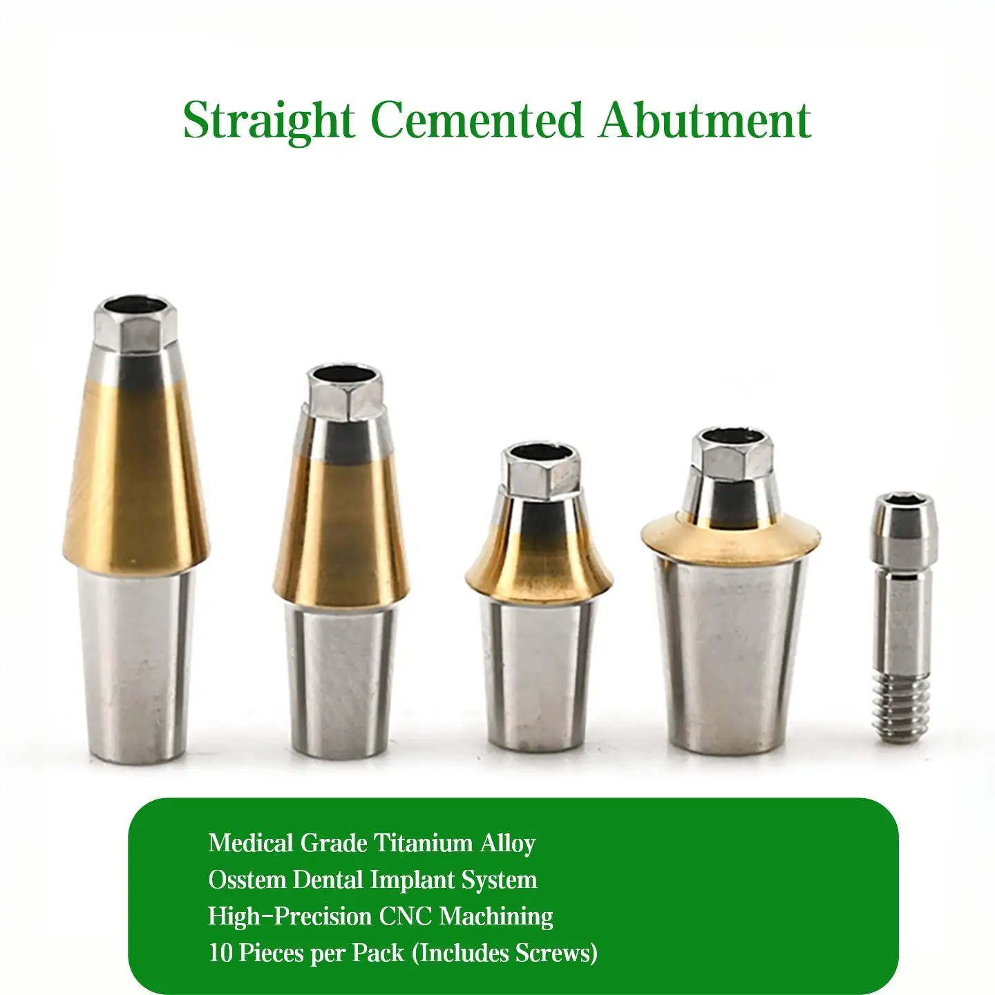Osstem TS System Compatible Straight Abutment 10 Pcs Dental Lab Implant Consumables Prosthetic Titanium Components