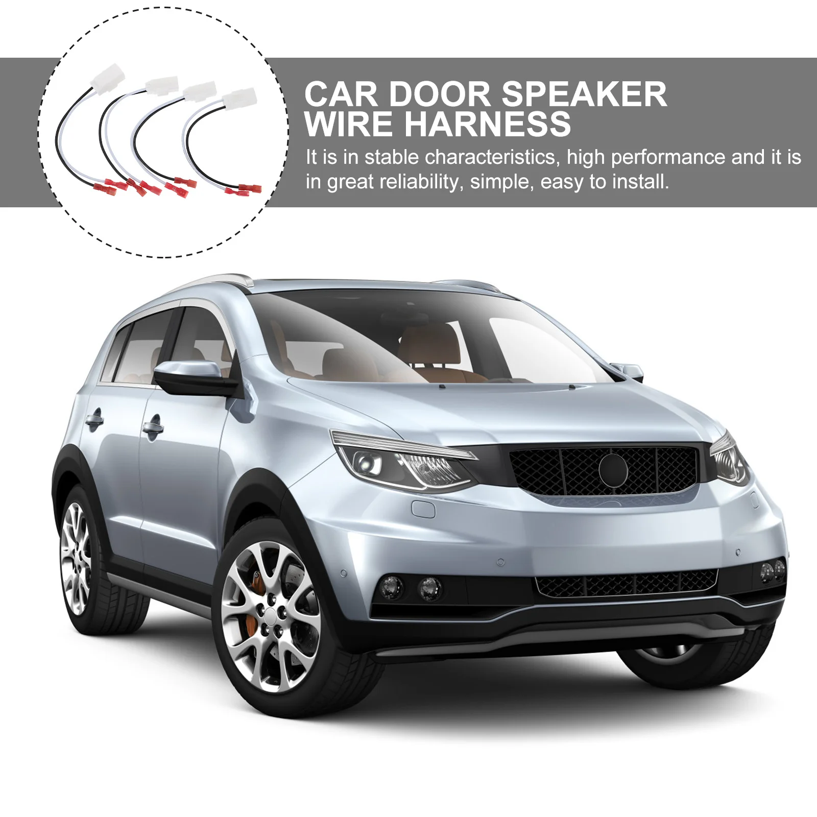 

4 pcs Speaker Wiring Harness Adapter Plug Play Car Door Speaker Wire Harness Replacement No Cutting Needed Auto Sound System