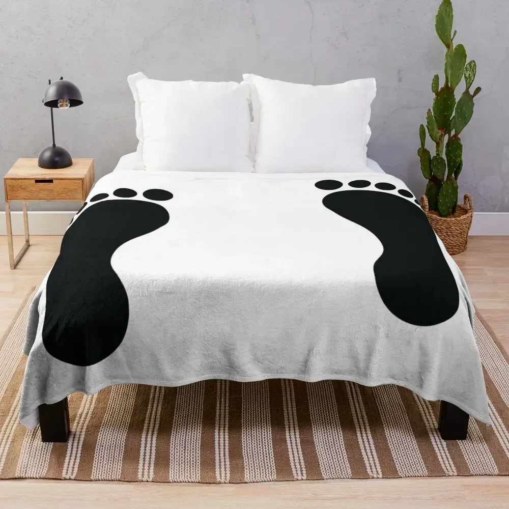 

Footprint Throw Blanket Cute warm winter Furrys For Sofa Thin Blankets