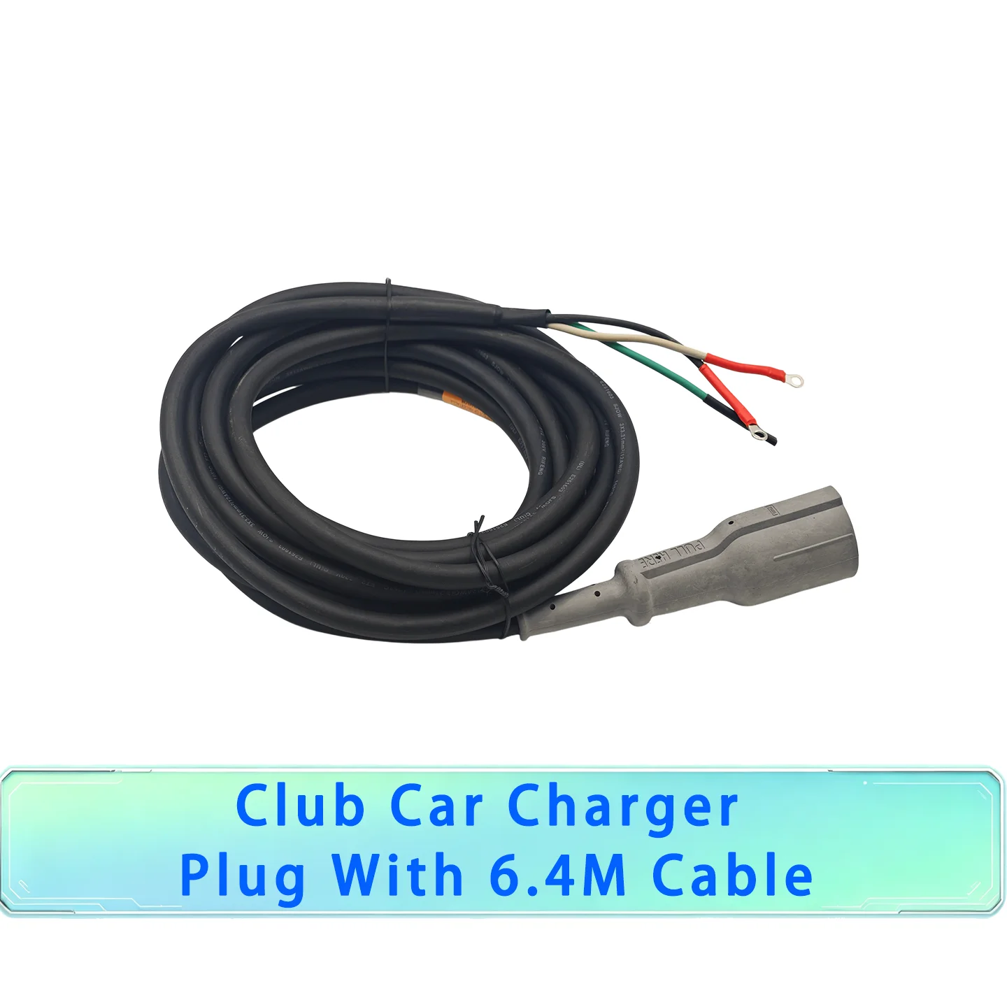 Black Charging Plug With 6.4M Cable OEM 101828903 Replacement Connector for Club Car Golf Cart