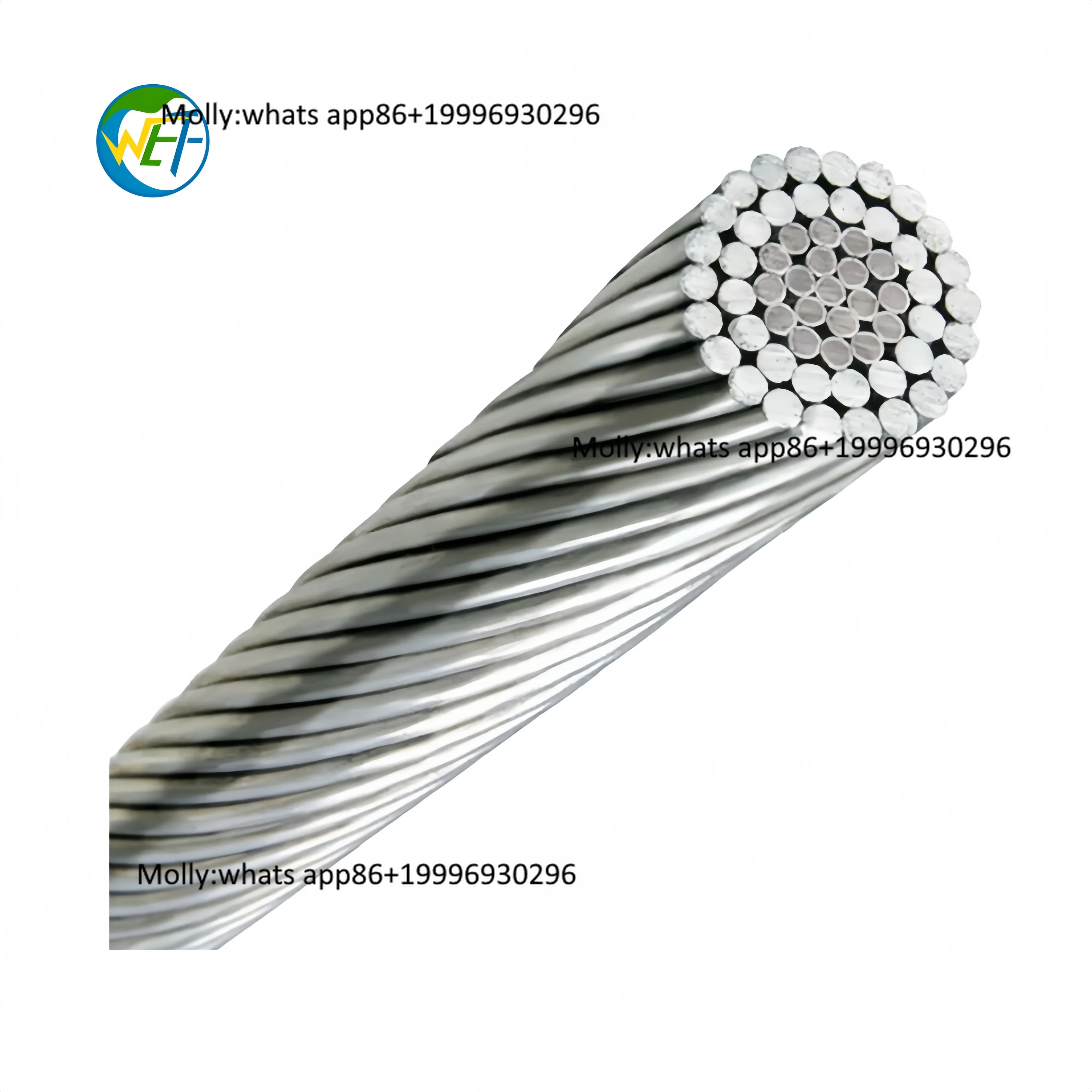 ACSR Aluminum Conductor Wire 7core 13.3mm 35kV High Voltage Overhead Power Transmission Cable ASTM B232