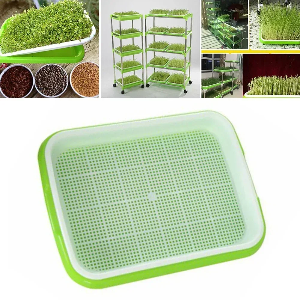 

1Set Plastic Green Hydroponics Tray Double Layer Sprout Plate Nursery Pots 33*26*5cm Yard, Garden & Outdoor Living
