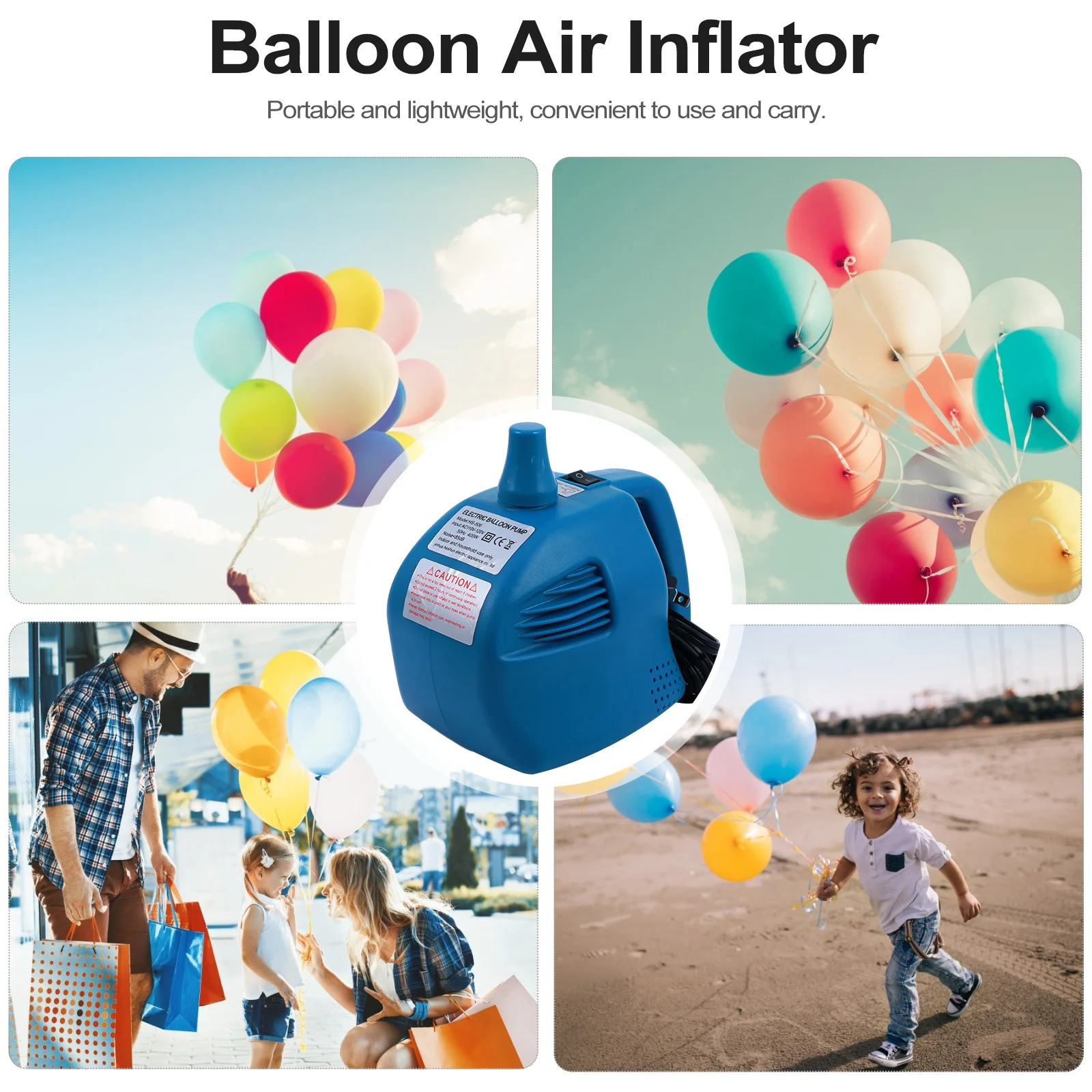 

1pc Electric Inflator 13000Pa Portable Air Pump Single Hole Us Plug For Inflation Balloon Air Inflator Machine Party Balloon