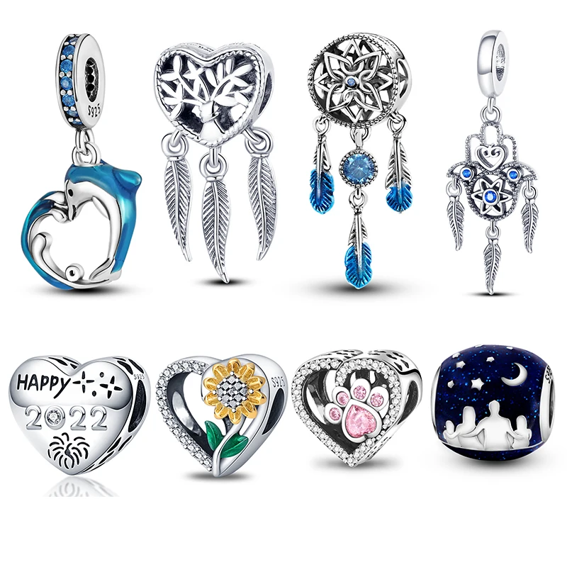 2021 New silver color Fish&Doll Airplane and Globe Charm&Bead Fit Original Pan Bracelet&Bangle Making Fashion DIY Jewelry