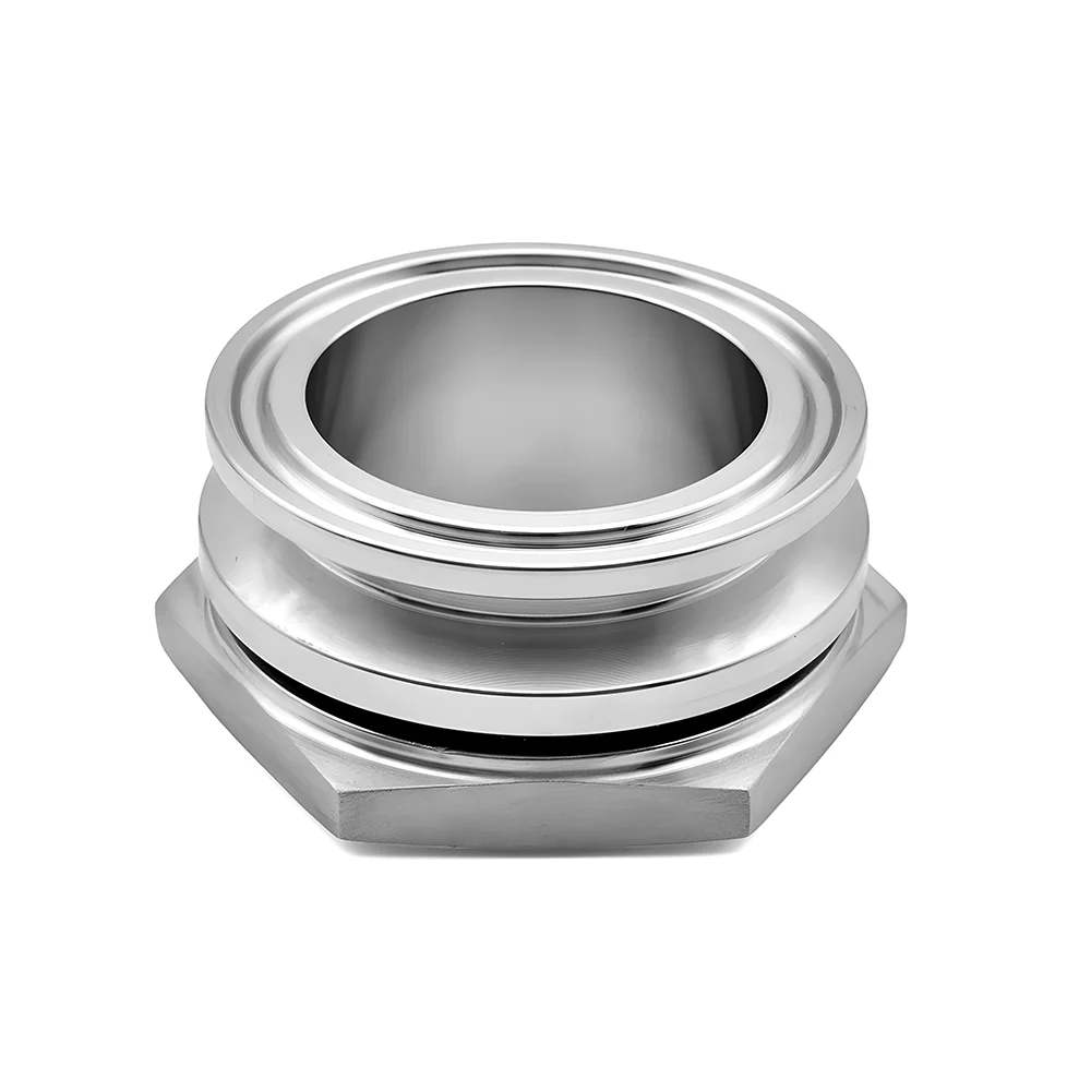 Sanitary Food Grade 304 Stainless Steel Quick-install Tank Bulkhead Fitting 1.5\