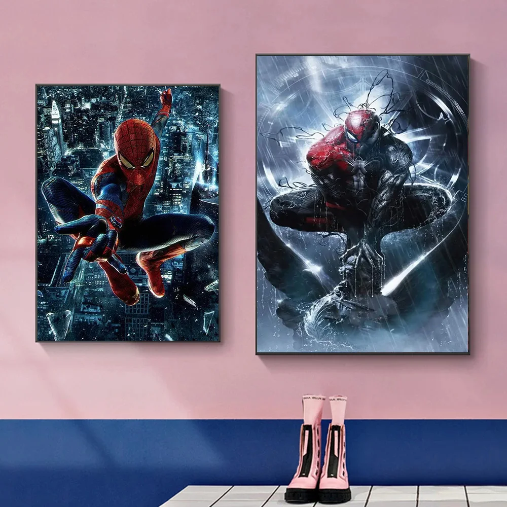 Pintura en lienzo de Disney Marvel Spiderman, arte de pared, retrato clásico, póster de película de superhéroe, impresiones para sala de estar,