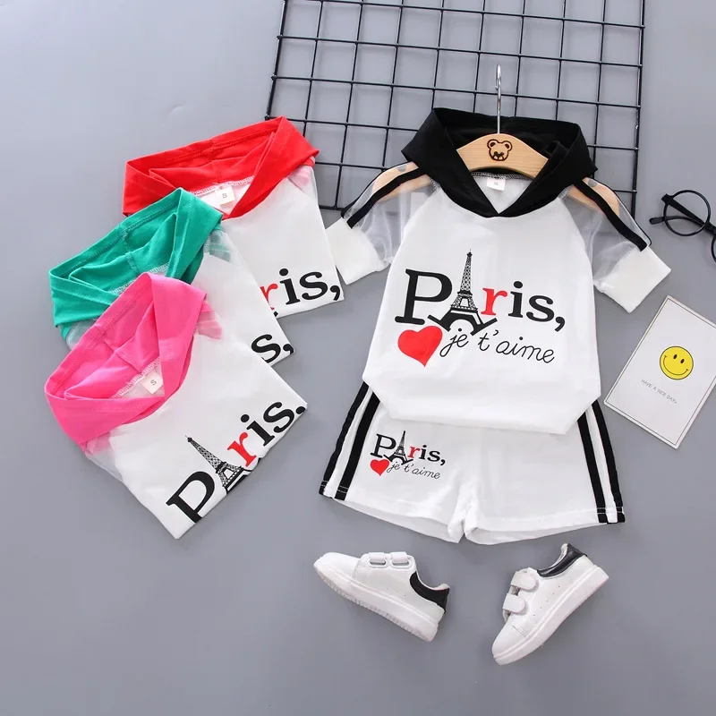 Summer Newborn Baby Girls Clothes Children Boys Fashion Cartoon Hoodies Shorts 2Pcs/Sets Toddler Cotton Costume Kids Tracksuits image 2